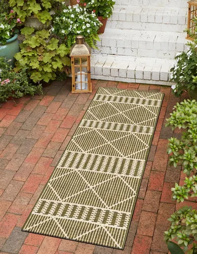 Vista 14 de Unique Loom Outdoor Trellis Collection - Alfombra de área - Dalyan (2 x 3 pies 1 pulgada, rectangular, azul/marfil)