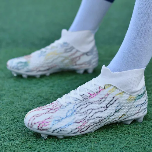 Vista 5 de Maylrvjv Zapatos de fútbol para hombre, botas de fútbol sala, tacos de competición, zapatillas deportivas para interiores y exteriores