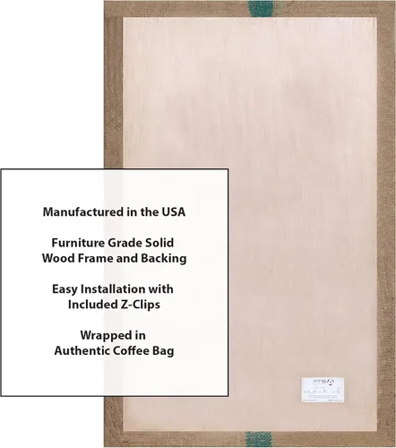 Vista 8 de ATS Acoustics Panel acústico que absorbe el sonido, auténtico, bolsa de arpillera de grano de café, arte de pared para café, 24 x 36 x 2 pulgadas