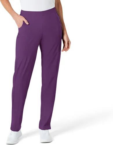 Vista 25 de WonderWink pantalones de cargo de frente plana para mujer Gris carbón jaspeado
