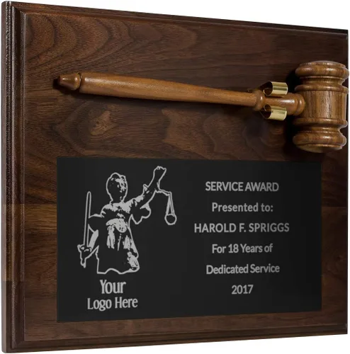 Vista 8 de Placa personalizada de martillo para abogados, abogados, fiscales, jueces, policías y más