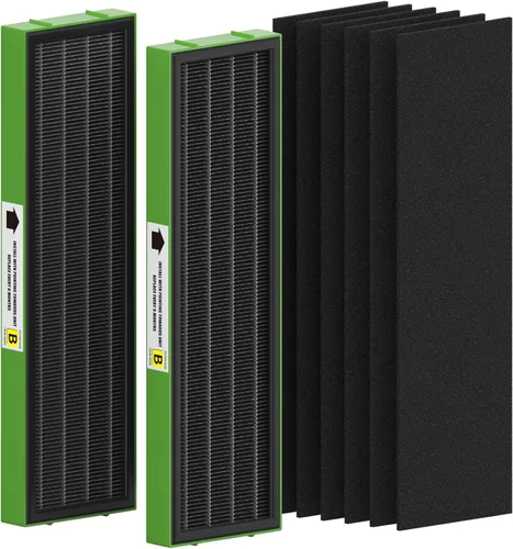 Vista 12 de Filtro B de repuesto HEPA transparente de humo compatible con AC4825 AC4300 AC4800 AC4900 AC4850, 2 filtros HEPA verdaderos y 6 prefiltros de carbón