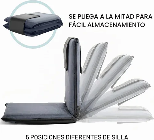 Vista 3 de malu Silla de piso acolchada con soporte de espalda - Cojín de meditación para silla japonesa
