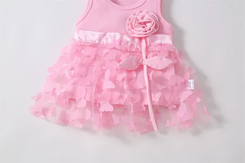 Vista 6 de Niyage Conjunto de mameluco de vestido con flores para bebé, traje de fiesta con tutú para bebé