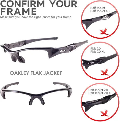 Vista 5 de Walleva Lentes de repuesto para lentes de sol Oakley Flak Jacket - Múltiples opciones disponibles talla única
