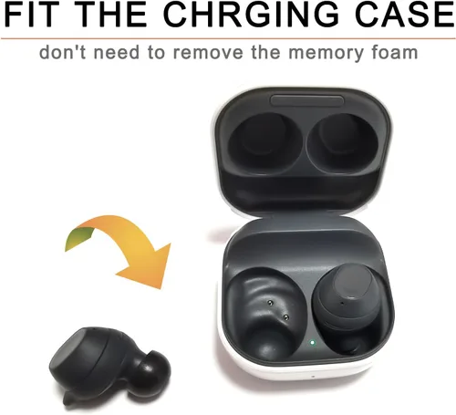 Vista 4 de Puntas de espuma viscoelástica para Galaxy Buds FE/Galaxy Buds+ / Galaxy Buds 2 – Puntas de repuesto, aislamiento de ruido, ajuste cómodo, 3 pares