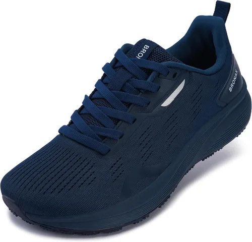 Vista 9 de Bronax Zapatillas de correr con punta ancha para hombre Zapatillas de tenis para dar forma natural al pie