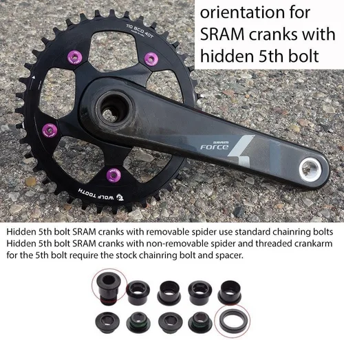 Vista 3 de Wolf Tooth Componentes Drop-Stop 110 BCD 36T Plato para carretera/CX/Grava