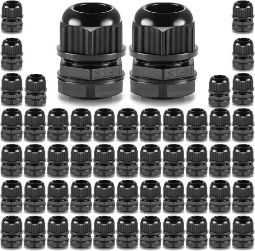 Vista 14 de QILIPSU Prensaestopas de nailon NPT de 1/2, impermeable, IP68 ajustable, para cable de 0.236-0.472 in de diámetro (1/2 NPT, 12 unidades)