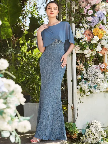 Vista 2 de Ever-Pretty Vestido de madre de novia con cuello redondo para mujer, diseño de sirena 0142A
