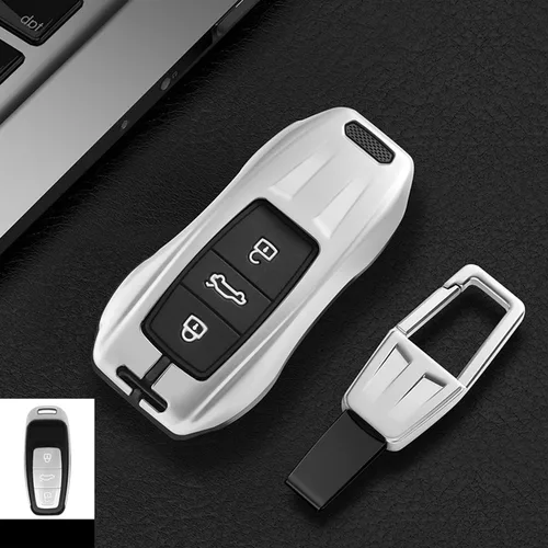Vista 3 de LAVIYE Carcasa protectora de llave remota para coche, aleación de zinc, para Audi A6 A7 A8 E-tron Q5 Q7 Q8 C8 D5