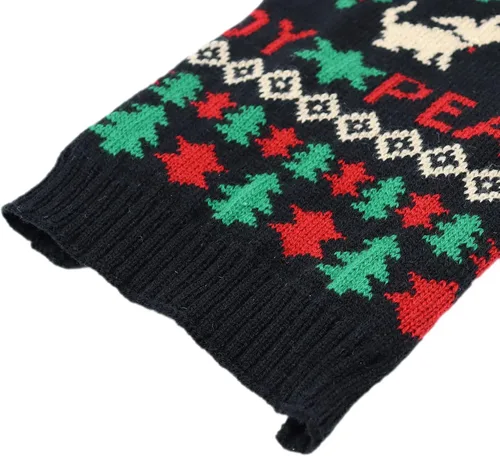 Vista 8 de Suéter de Navidad para perro, lindo suéter de punto para perro de la paz y gato, traje de Navidad feo para vacaciones, disfraz suave para otoño e