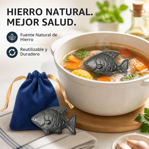 Vista 4 de Pescado de hierro para cocinar, pescado de hierro con bolsa de regalo (paquete de 1)