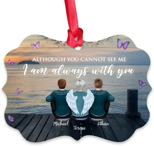 Vista 18 de Gossby Adorno conmemorativo de Navidad personalizado – Pérdida de padre estoy siempre contigo (padre, hija) personalizado para decoración de árbol