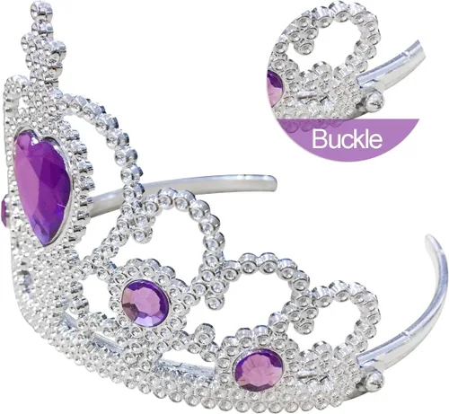 Vista 3 de Juego de 5 piezas de accesorios de vestir de princesa para Sofía Rapunzel corona, cetro, collar, aretes, guantes