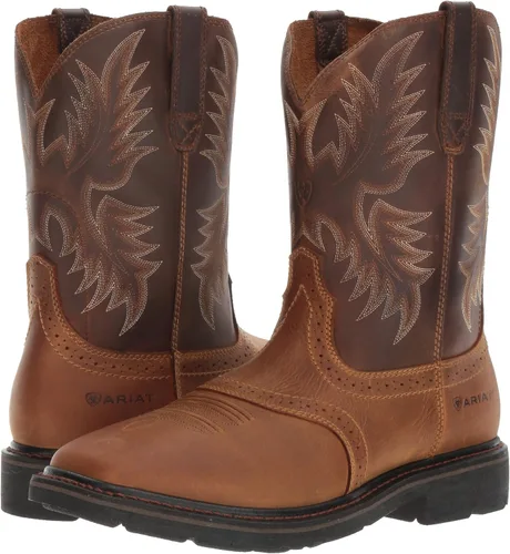 Vista 7 de Ariat Botas de trabajo Sierra con punta cuadrada ancha para hombre, Corteza añejada, 7