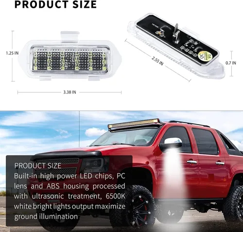 Vista 5 de Luces LED para espejos de charco para Chevy Silverado 1500 Classic Avalanche 1500 2500 GMC Sierra 1500 Classic Cadillac Escalade/Escalade ESV EXT