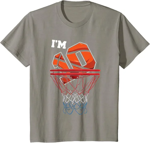 Vista 28 de Camiseta de regalo de cumpleaños con red de baloncesto de 10 años, Negro