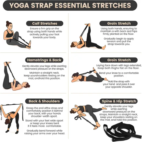 Vista 5 de Kit esencial de pilates para entrenamientos en casa, juego de equipo de pilates negro con pelota de yoga de 9 pulgadas, deslizador de pilates, banda
