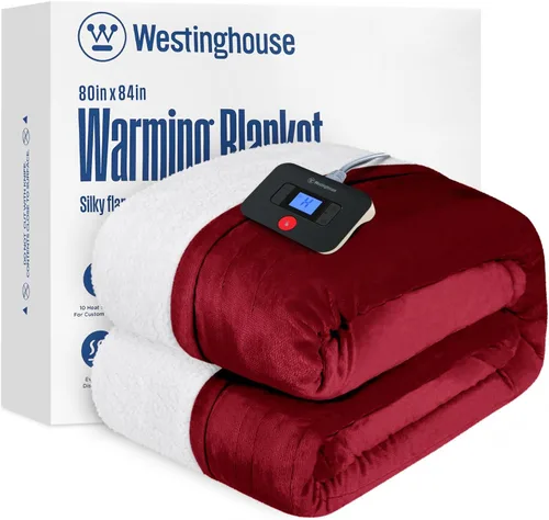 Vista 31 de Manta eléctrica con calefacción Westinghouse, manta eléctrica con 6 niveles de calefacción y configuración de tiempo de 2-10 horas, manta eléctrica
