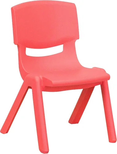 Vista 22 de Flash Furniture - Silla escolar apilable de plástico azul con altura de asiento de 10 1/2 pulgadas