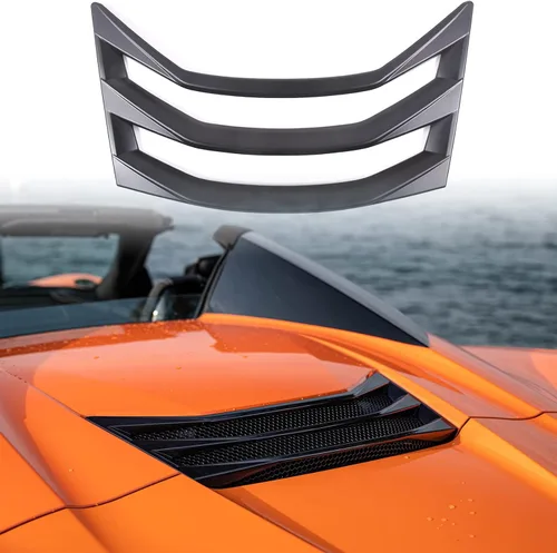 Vista 2 de Cubierta de ventilación de aire para capó trasero de automóvil, compatible con Chevrolet Corvette C8 modelos convertibles 2020-2023, ventilación