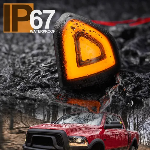 Vista 8 de Espejo lateral LED luces intermitentes para Dodge Ram 2010-2018 1500 2500 3500 Pickup ámbar Led espejo de remolque intermitente lámpara izquierda