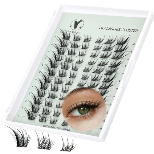 Vista 29 de ACTROL Pestañas de anime con forma de pluma, extensiones de racimo de pestañas naturales de manga individual