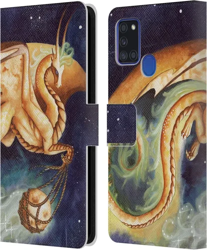 Vista 324 de Head Case Designs Officially Licensed Carla Morrow Galactic Entrancement Dragons Leather Wallet Case Compatible with Samsung Galaxy A07 4G