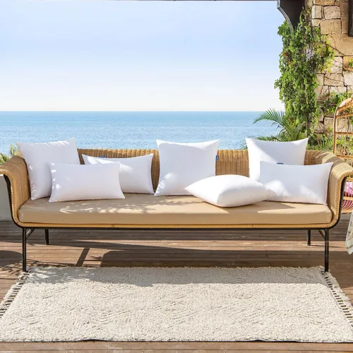 Vista 7 de MIULEE Paquete de 4 rellenos de almohada para exteriores de 12x18 pulgadas, rellenos de almohada decorativos resistentes al agua, relleno