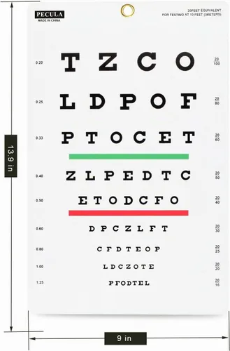 Vista 2 de PECULA Snellen - Tabla de pared para exámenes oculares - 10 pies 9 x 14 pulgadas
