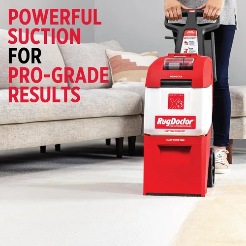 Vista 2 de Limpiadora de alfombras Rug Doctor X3 Comercial - Paquete Pro Oxy, incluye 1414 ml de limpiador Oxy