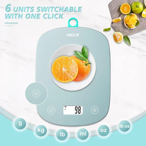 Vista 3 de Báscula digital de alimentos de 11 lb/0.1 oz, báscula digital de cocina Can measure in grams and ounces, used for baking and meal prep, 6
