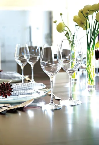 Vista 7 de Barski - Vaso hecho a mano - Juego de 4 copas de vino blanco con espacio vacío en el centro para adaptarse a tu propia botella de vino - Decorado