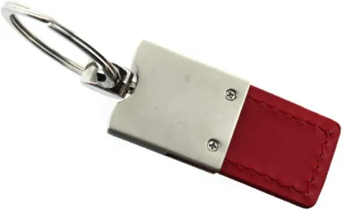 Vista 2 de Au-TOMOTIVE GOLD Llavero de cuero rectangular Duo para Honda Civic Reverse C (rojo), Rojo