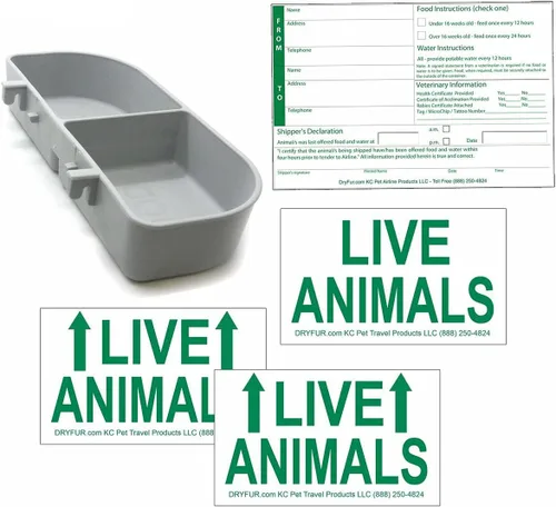 Vista 2 de Kit de viaje para perrera para mascotas, plato de gancho y etiquetas de animales vivos (pequeño)