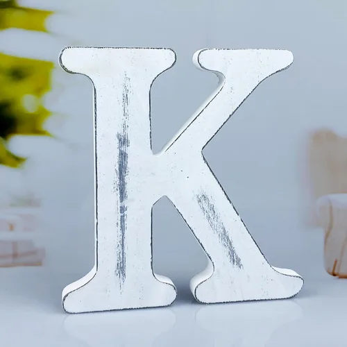 Vista 19 de Letras rústicas de madera blanca de 6 pulgadas, letras de madera sin terminar para decoración de pared, letras blancas retro de pie, decoración