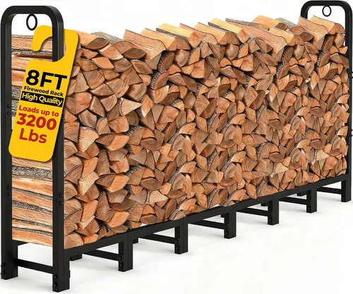 Vista 11 de Amagabeli - Cubierta de estante de leña de 4 pies, resistente a la intemperie, al aire libre, resistente, impermeable, 600D, tela Oxford