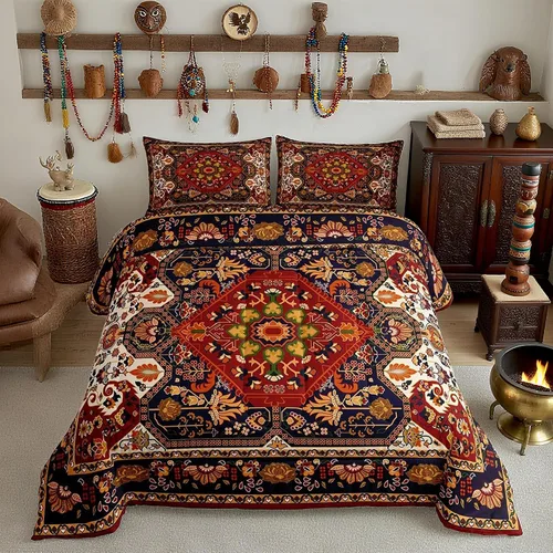 Vista 42 de Juego de ropa de cama Happy Camping de Homewish, tamaño individual, con diseño de osos cazadores y pinos, para niños, hombres, adultos, decoración
