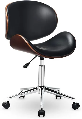 Vista 9 de GOODALLIN - Silla de oficina ajustable y moderna de mediados de siglo con asiento / respaldo curvo, silla ejecutiva giratoria, silla de computadora