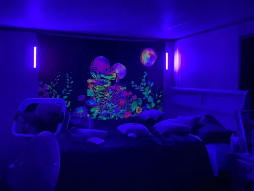 Vista 7 de Barra de Luz Negra 10W 1 pie LED Luz Negra UV para Póster de Tapiz Fluorescente, Pintura Corporal, Fiesta Brillante, Tiras de Luz UV para Gabinete
