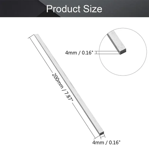 Vista 2 de Utoolmart Broca de herramienta de torno HSS 0.157 in x 0.157 in x 7.874 in Torno cuadrado Torno Herramienta de torneado en blanco de acero de alta