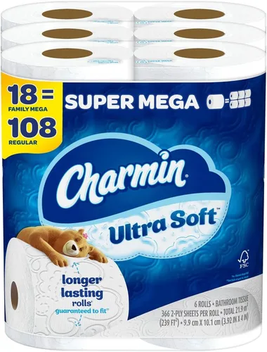 Vista 11 de Charmin Papel de baño ultra suave 16 rollos dobles = 32