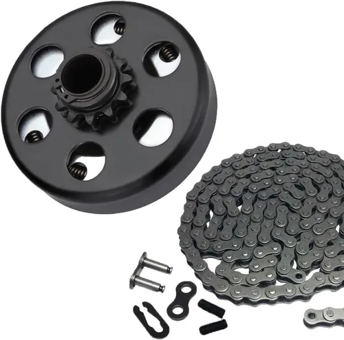 Vista 9 de Embrague centrífugo 3/4 de diámetro 10T para cadena #40/41/420 compatible con Go Kart Minibike cortacésped Fun Kart Engine 3/4 Bar