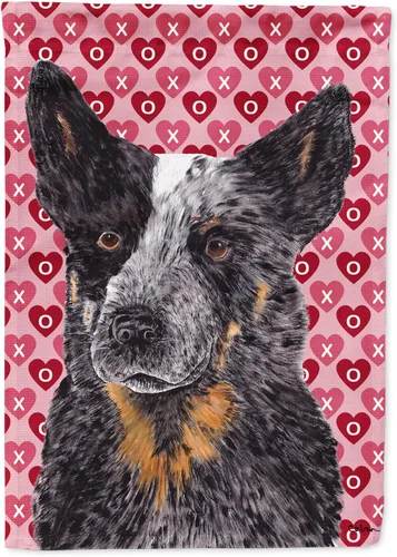 Vista 328 de Caroline's Treasures SS4484GF Bandera de jardín con diseño de bulldog inglés y corazones para el Día de San Valentín, bandera decorativa para patio