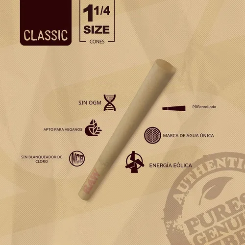 Vista 4 de RAW Six Shooter para papeles de 1 1/4 y RAW Cones Classic 1 1/4 Paquete de 50 Paquete
