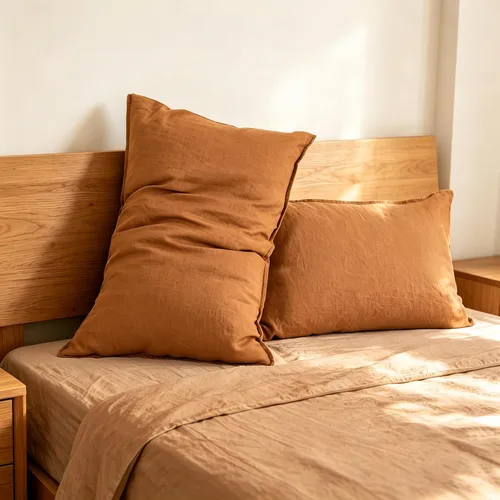 Vista 28 de Simple&Opulence Juego de 2 fundas de almohada 100% lino tamaño Queen, fundas de almohada clásicas azules con cierre superpuesto, protectores