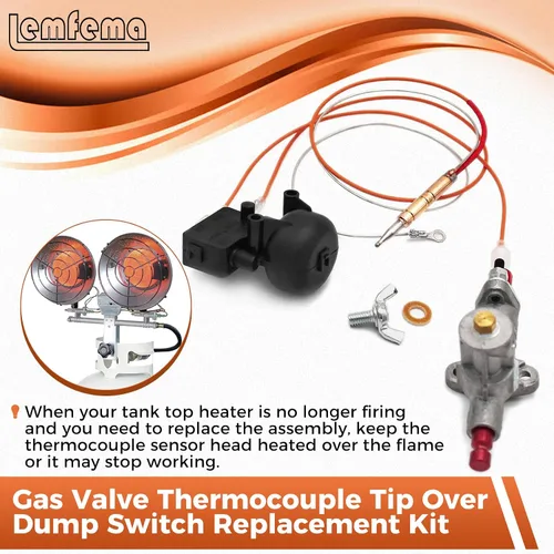 Vista 7 de Kit de reemplazo de válvula de seguridad Lemfema para control de gas para el interruptor de punta del termopar del calentador de tanque radiante