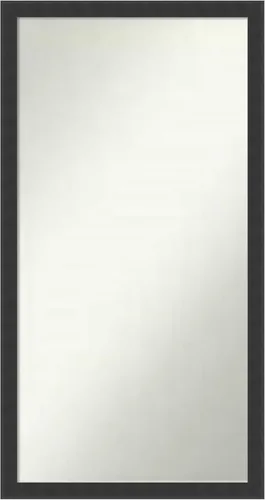 Vista 319 de Amanti Art Espejo de baño negro para sobre fregadero, 22 x 22 pulgadas, espejo de tocador cuadrado estrecho negro Avon, marco de madera casual