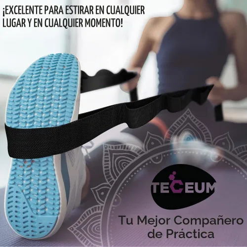 Vista 8 de TECEUM Stretching Strap with 10 Loops for Physical Therapy & Rehab